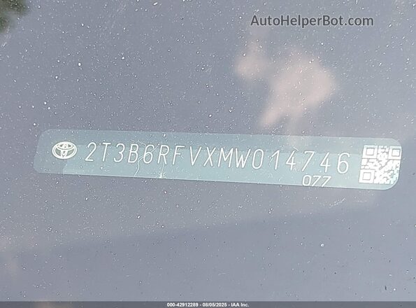 2T3B6RFVXMW014746 2021 TOYOTA LE White Շարժիչի բաժամունքի տեսք