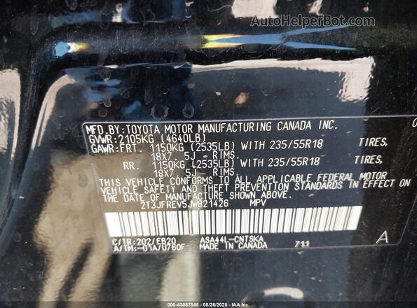 2T3JFREV5JW821426 2018 TOYOTA RAV4 Black 