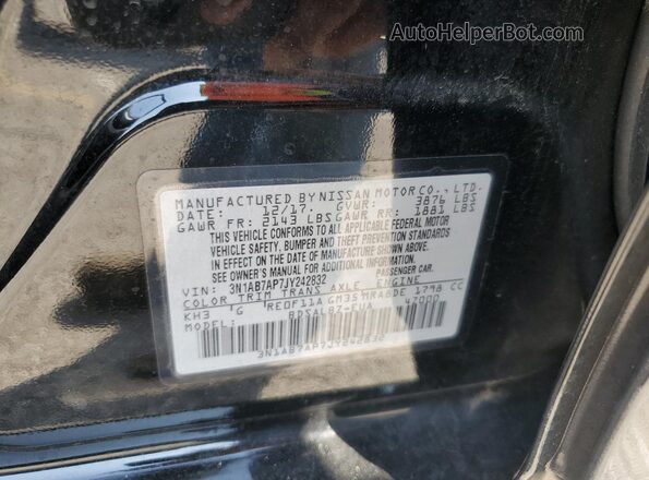 3N1AB7AP7JY242832 2018 NISSAN SENTRA Черный 
