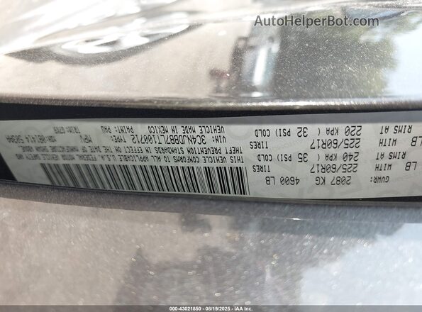3C4NJDBB7LT100712 2020 JEEP COMPASS Gray Vista del compartimento del motor