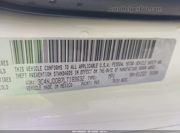 3C4NJDDB7LT189632 2020 JEEP COMPASS White Widok komory silnika