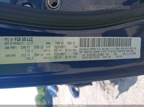 3C4PDCAB7JT218591 2018 DODGE JOURNEY Blue 
