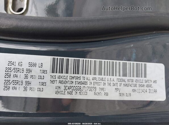 3C4PDDGG8JT173279 2018 DODGE JOURNEY Navy 