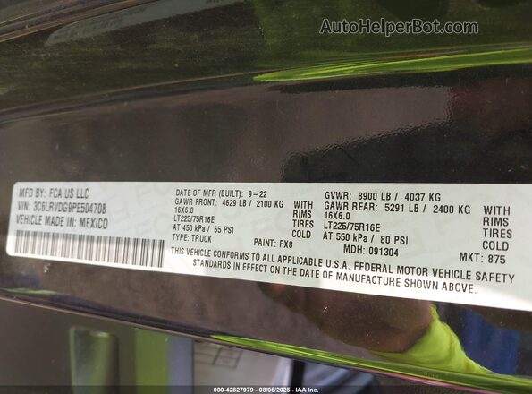 3C6LRVDG9PE504708 2023 RAM PROMASTER 2500 Black 