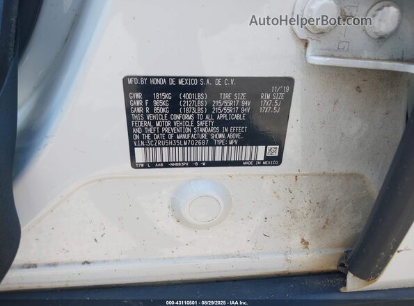 3CZRU5H35LM702687 2020 HONDA HR-V White Вид підкапотного простору