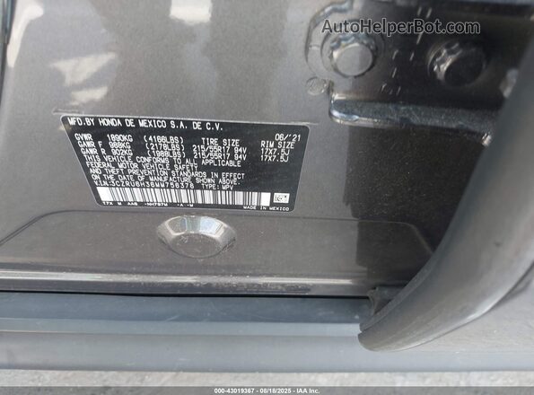 3CZRU6H36MM756376 2021 HONDA HR-V Gray Задня ліва чверть