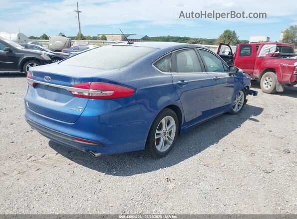 3FA6P0LU5JR128679 2018 FORD FUSION HYBRID Синий Задняя правая четверть