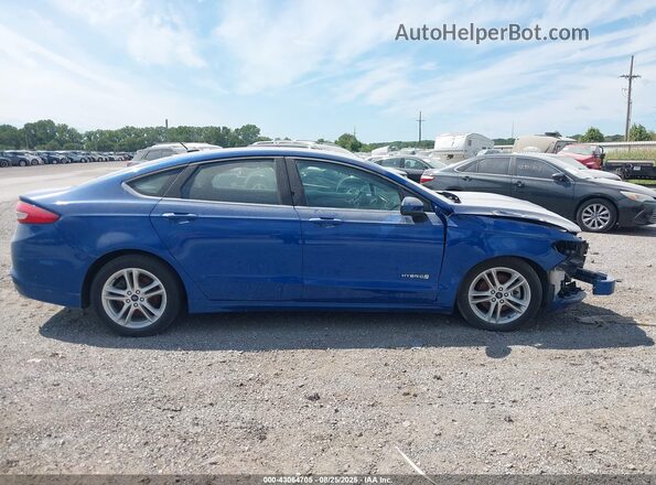 3FA6P0LU5JR128679 2018 FORD FUSION HYBRID Синий Вид задней части салона