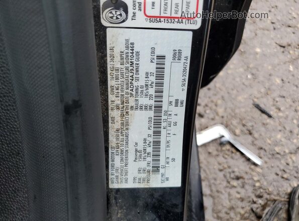 3FADP4AJ9JM104468 2018 FORD FIESTA Black 