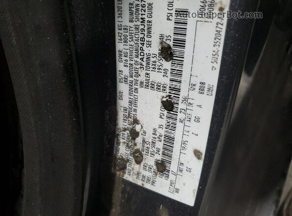 3FADP4BJ9JM126789 2018 FORD FIESTA Charcoal 
