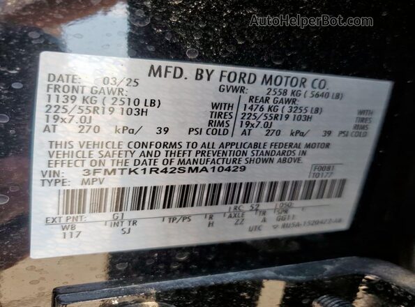 3FMTK1R42SMA10429 2025 FORD MUSTANG Black Engine compartment view