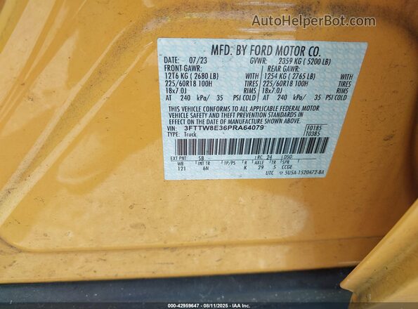 3FTTW8E36PRA64079 2023 FORD MAVERICK Orange Engine compartment view
