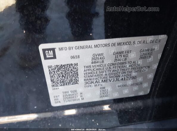 3GKALMEV3JL413790 2018 GMC TERRAIN Black 