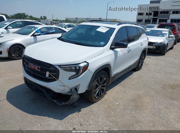 3GKALPEV8LL308358 2020 GMC TERRAIN White Առջևի ձախ երեք քառորդ տեսարան