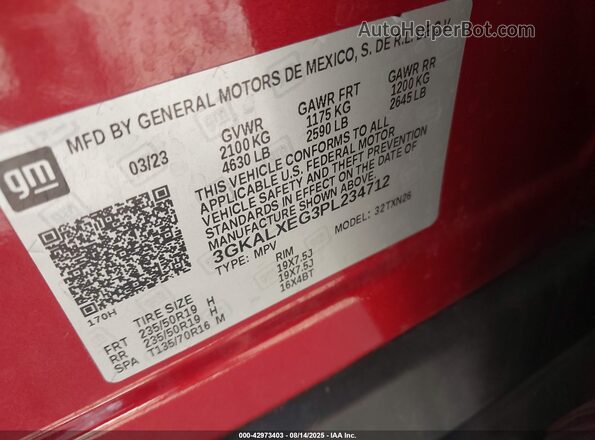 3GKALXEG3PL234712 2023 GMC TERRAIN  Вид подкапотного пространства