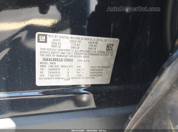 3GKALXEX2JL129909 2018 GMC TERRAIN Black 