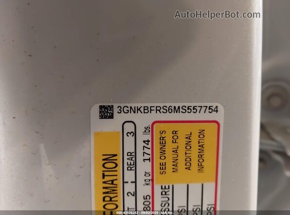 3GNKBFRS6MS557754 2021 CHEVROLET BLAZER White Вид підкапотного простору