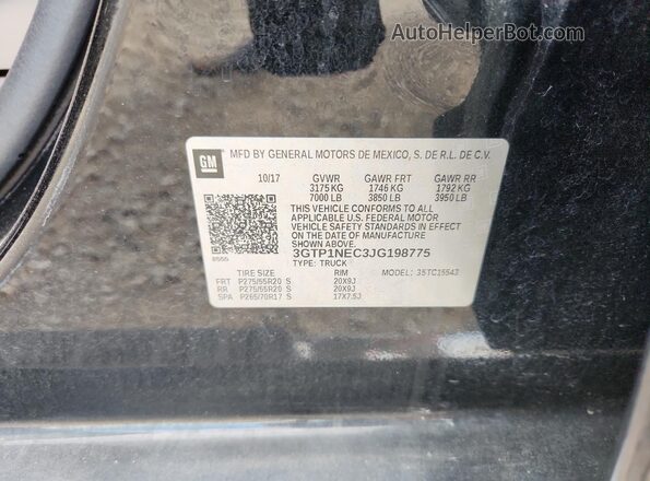 3GTP1NEC3JG198775 2018 GMC SIERRA Black 