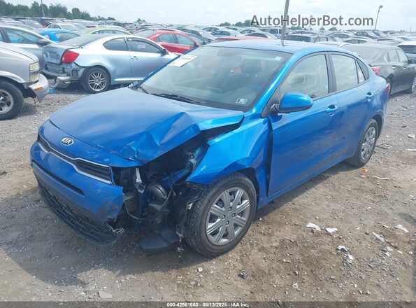 3KPA24AD9ME366219 2021 KIA RIO Blue Передня ліва чверть