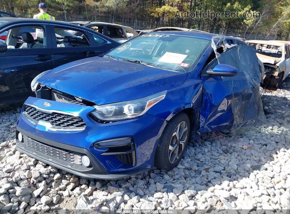 3KPF24AD4ME376131 2021 KIA FORTE Blue Առջևի ձախ երեք քառորդ տեսարան