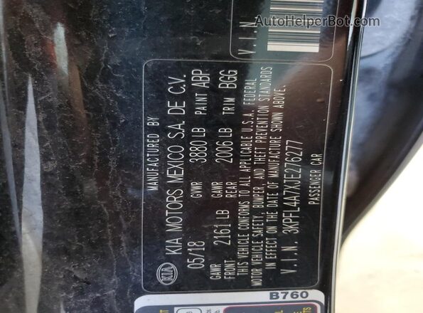 3KPFL4A7XJE276277 2018 KIA FORTE Black 