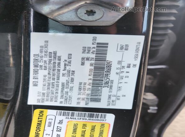 3LN6L5F99JR608097 2018 LINCOLN MKZ Черный 
