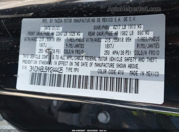 3MVDMABL5MM244425 2021 MAZDA CX-30 Black ძრავის განყოფილების ხედი
