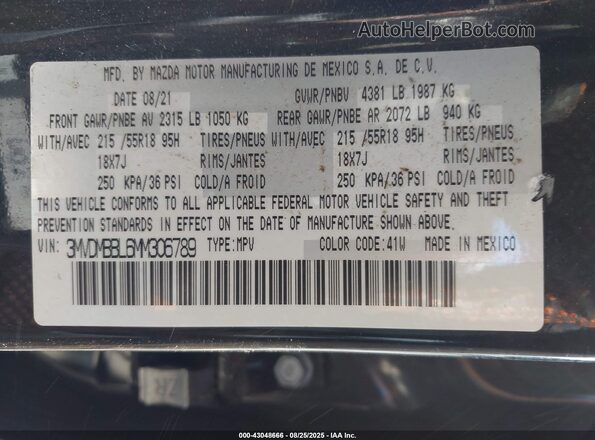 3MVDMBBL6MM306789 2021 MAZDA CX-30 Black ძრავის განყოფილების ხედი