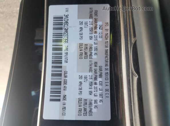 3MVDMBCL9MM237398 2021 MAZDA CX-30 Black VIN კოდის სტიკერის ხედი