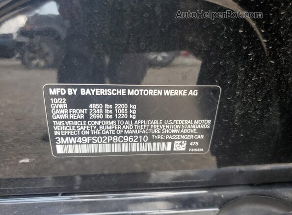 3MW49FS02P8C96210 2023 BMW M3 Black Widok komory silnika