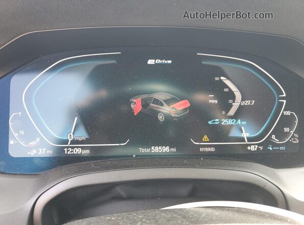 3MW5P7J02N8C41223 2022 BMW 3 SERIES Charcoal Instrument cluster view
