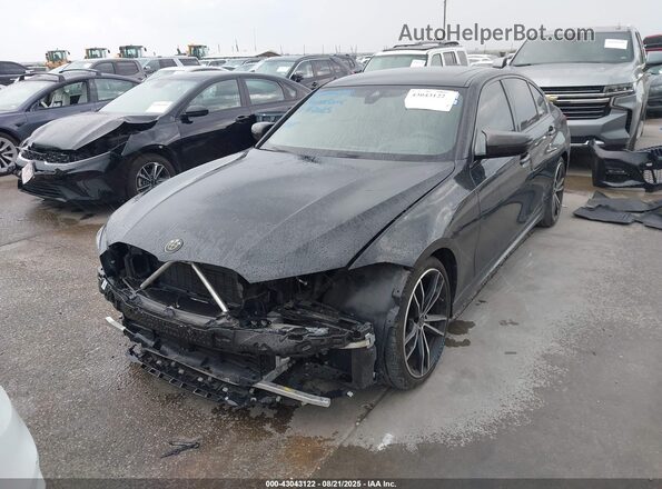 3MW5R7J00L8B41323 2020 BMW 3 SERIES Black Առջևի ձախ երեք քառորդ տեսարան