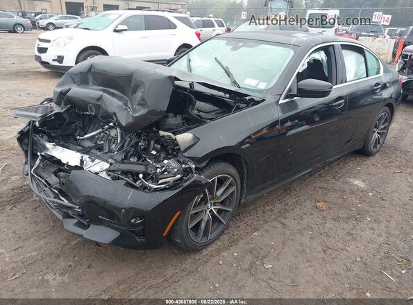 3MW5R7J01M8B74123 2021 BMW 3 SERIES Black Առջևի ձախ երեք քառորդ տեսարան