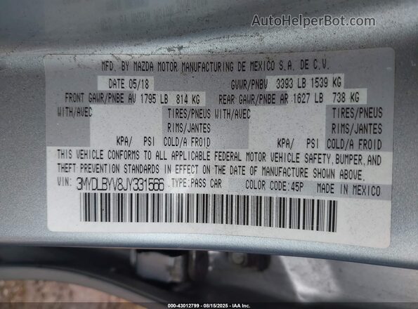 3MYDLBYV8JY331566 2018 TOYOTA YARIS IA Silver 