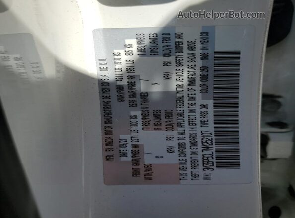 3MZBPBCL7MM252107 2021 MAZDA 3 White Engine compartment view