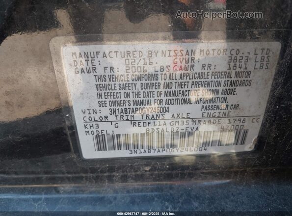 3N1AB7AP0GY246004 2016 NISSAN SENTRA Black Engine compartment view
