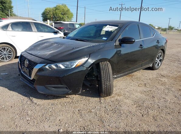 3N1AB8CV6MY310740 2021 NISSAN SENTRA Black Առջևի ձախ երեք քառորդ տեսարան
