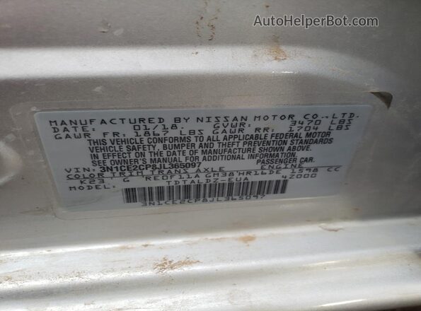 3N1CE2CP8JL365097 2018 NISSAN VERSA Серебряный 