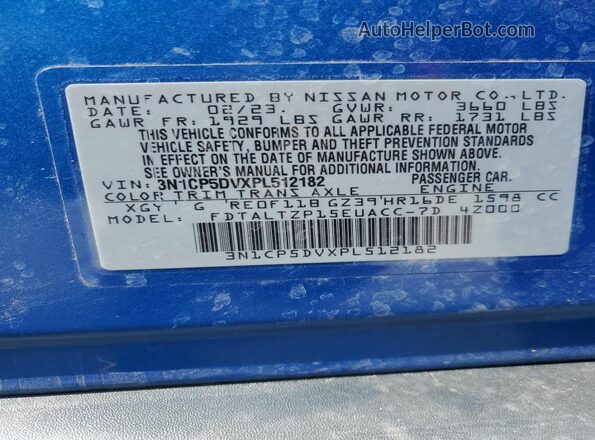 3N1CP5DVXPL512182 2023 NISSAN KICKS Blue 