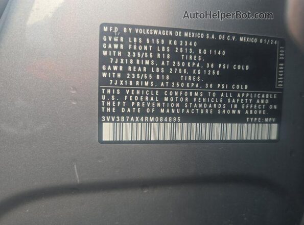 3VV3B7AX4RM084895 2024 VOLKSWAGEN TIGUAN  Widok tylnych siedzeń