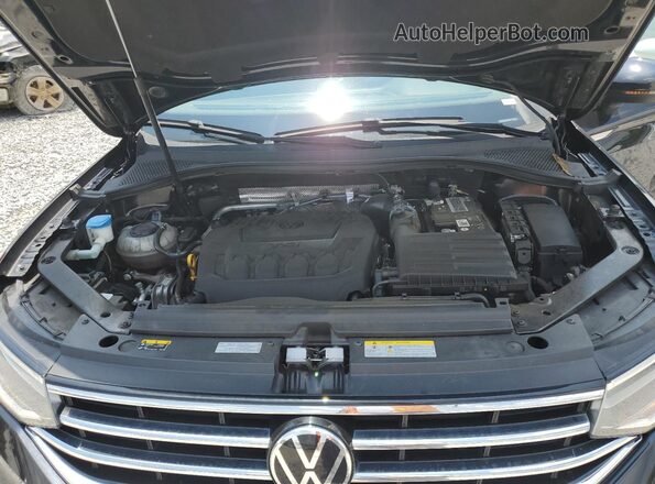 3VV3B7AX6NM120225 2022 VOLKSWAGEN TIGUAN Black ძრავის განყოფილების ხედი