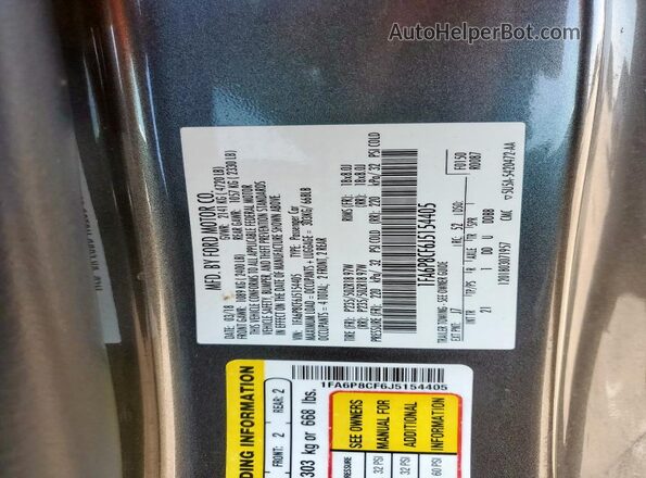 1FA6P8CF6J5154405 2018 FORD MUSTANG Серый 