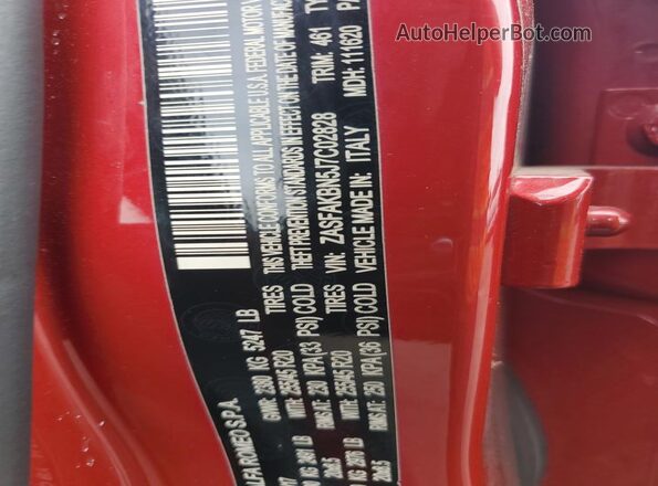 ZASFAKBN5J7C02828 2018 ALFA ROMEO STELVIO Красный 