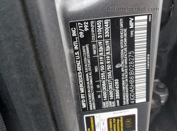 4JGDA5HB8JB028275 2018 MERCEDES-BENZ GLE Gray 