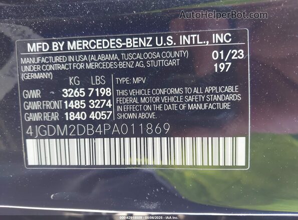 4JGDM2DB4PA011869 2023 MERCEDES-BENZ EQS 450+ SUV Черный Вид подкапотного пространства