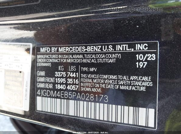 4JGDM4EB5PA028173 2023 MERCEDES-BENZ EQS 580 SUV Black Engine compartment view