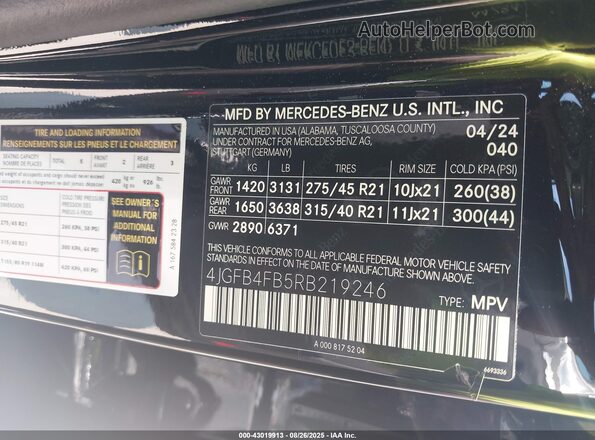 4JGFB4FB5RB219246 2024 MERCEDES-BENZ GLE 350 Black 