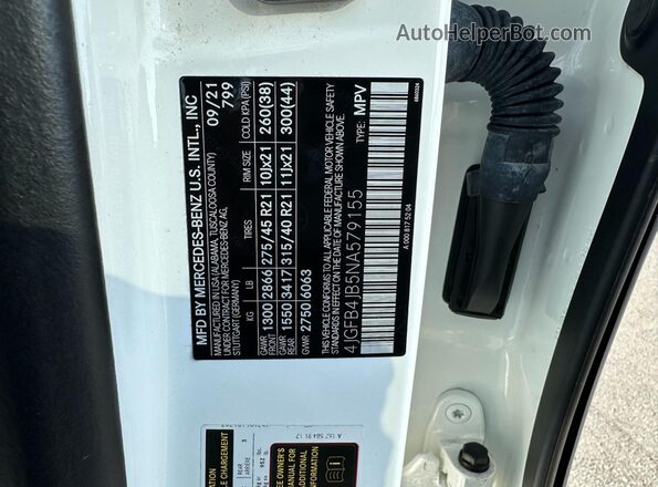 4JGFB4JB5NA579155 2022 MERCEDES-BENZ GLE-CLASS White Вид задньої частини салону