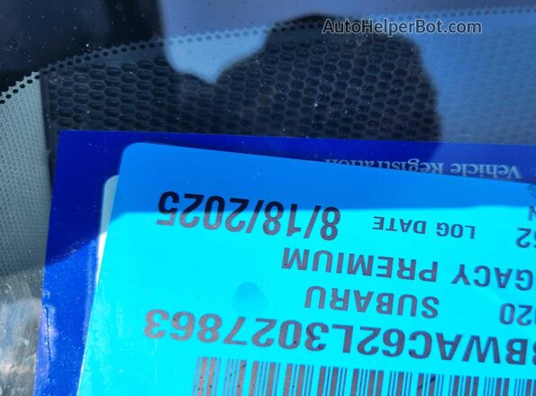 4S3BWAC62L3027863 2020 SUBARU LEGACY  