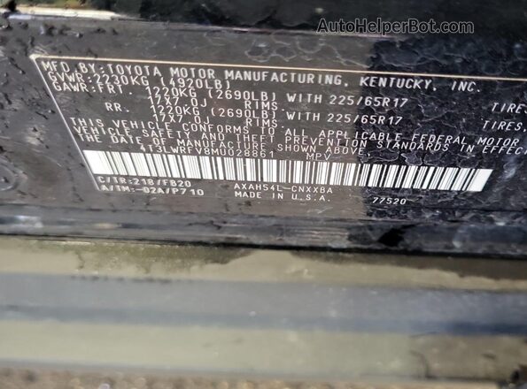 4T3LWRFV8MU028861 2021 TOYOTA LE  